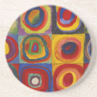 Dessous De Verre En Grès Étude de couleur des cercles Carré par Kandinsky