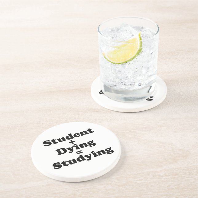 Dessous De Verre En Grès Étudiant Plus Mort Égal Étudier (Côté)