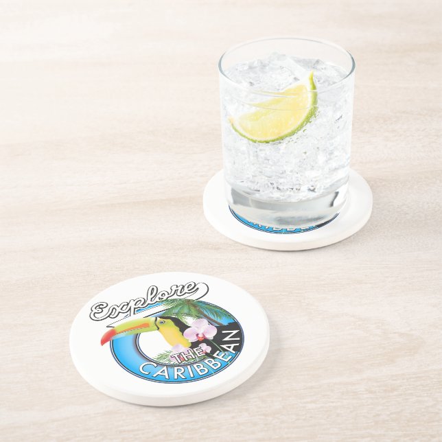 Dessous De Verre En Grès Explorez le patch de voyage des Caraïbes. (Côté)