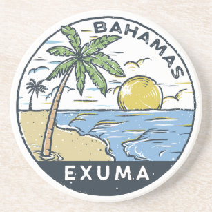 Dessous De Verre En Grès Exuma Bahamas Vintage