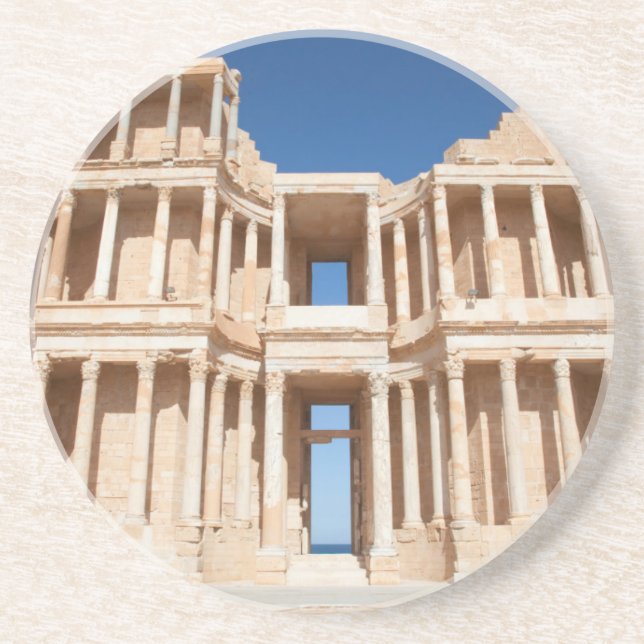 Dessous De Verre En Grès Façade et scène de l'amphithéâtre romain (Devant)