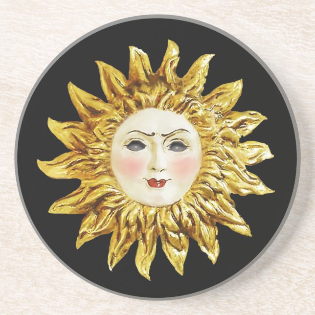 Dessous De Verre En Grès Face solaire radieuse (Devant)