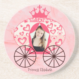 Dessous De Verre En Grès Fairytale Royal Princess Carriage Girl Anniversair