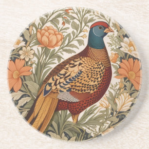 Dessous De Verre En Grès Faisan Floral Vintage Inspiré de William Morris