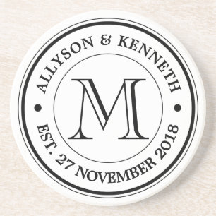 Dessous De Verre En Grès Faites votre propre rétro monogramme de