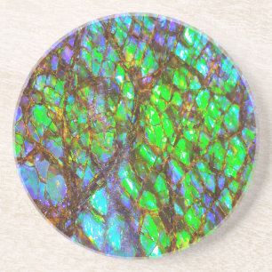 Dessous De Verre En Grès Falln Peacock Ammolite