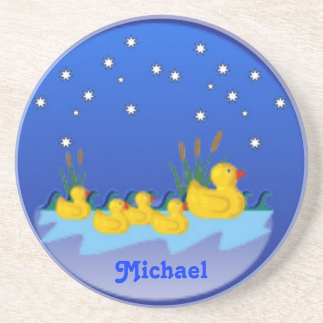 Dessous De Verre En Grès Famille Canards (Devant)