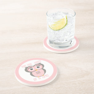 Dessous De Verre En Grès Famille de hibou géométrique stylisée violet
