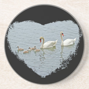 Dessous De Verre En Grès Famille Mute Swan