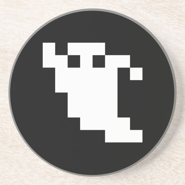 Dessous De Verre En Grès Fantôme à 8 bits pour pixels (Devant)