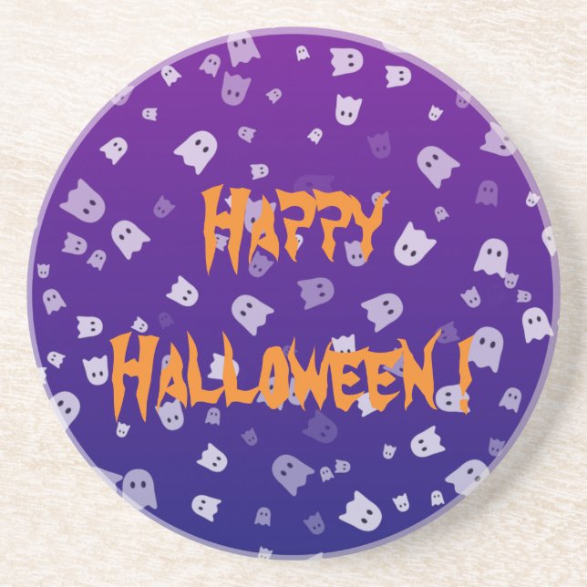 Dessous De Verre En Grès Fantômes d'Halloween (Devant)
