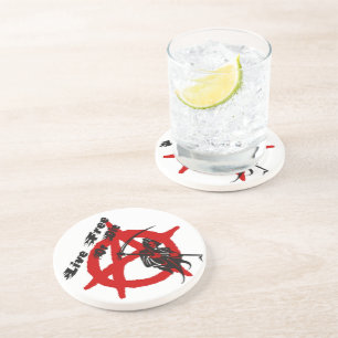 Dessous De Verre En Grès Faucheur sinistre d'anarchie