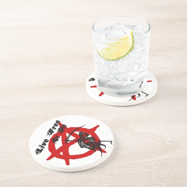 Dessous De Verre En Grès Faucheur sinistre d'anarchie (Côté)