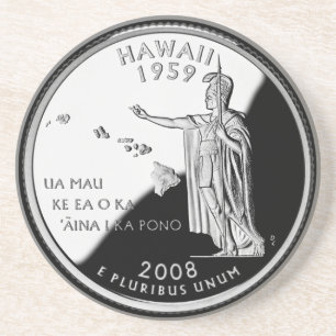 Dessous De Verre En Grès Faux Hawaii State Quarter