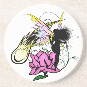 Dessous De Verre En Grès Fée d'ombre rose