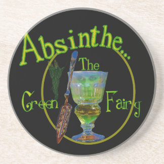 Dessous De Verre En Grès Fée verte d'absinthe