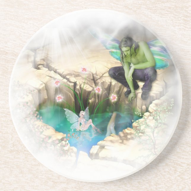 Dessous De Verre En Grès Féerie en Elven Pond Vignette (Devant)