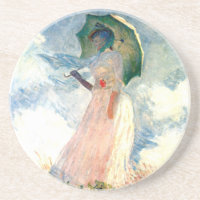 Femme Monet avec un parasol face à gauche