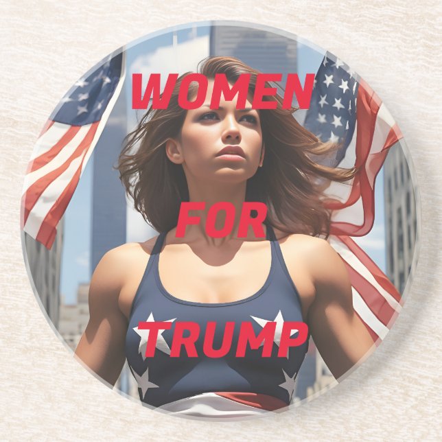 DESSOUS DE VERRE EN GRÈS FEMMES POUR TRUMP (Devant)