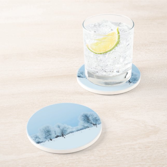 Dessous De Verre En Grès Ferme d'hiver (Côté)