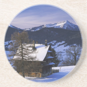 Dessous De Verre En Grès Ferme et mont Rigi et Pilatus,