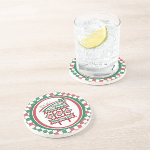 Dessous De Verre En Grès Festival du Marathon de Noël Retro Marquee