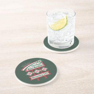 Dessous De Verre En Grès Festival du Marathon de Noël Retro Marquee