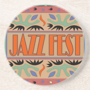 Dessous De Verre En Grès Fête de jazz Abstraite