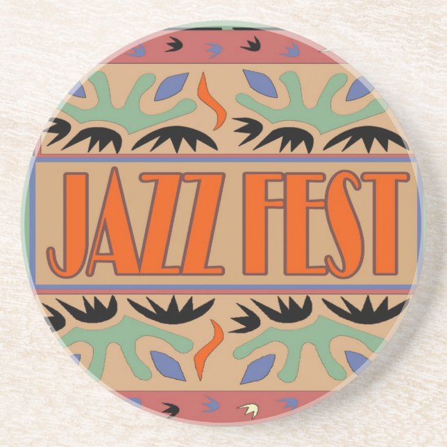 Dessous De Verre En Grès Fête de jazz Abstraite (Devant)