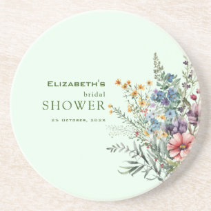 Dessous De Verre En Grès Fête de mariage floral de fleurs sauvages colorées