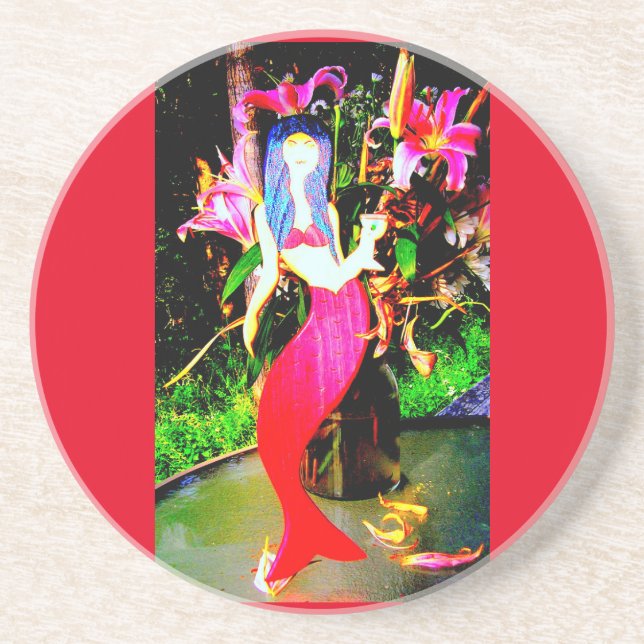 Dessous De Verre En Grès fête de sirène (Devant)