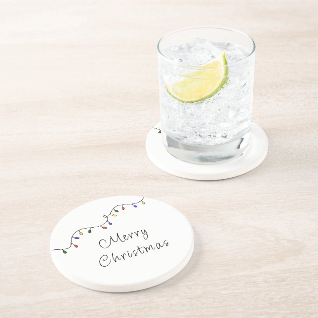 Dessous De Verre En Grès Fête des lumières de Noël (Côté)