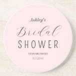 Dessous De Verre En Grès Fête des mariées rose noir chic<br><div class="desc">Dessous de verre en pierre de Fête des mariées rose avec élégant script de typographie. D'autres produits avec ce design sont dans la collection ci-dessous.</div>