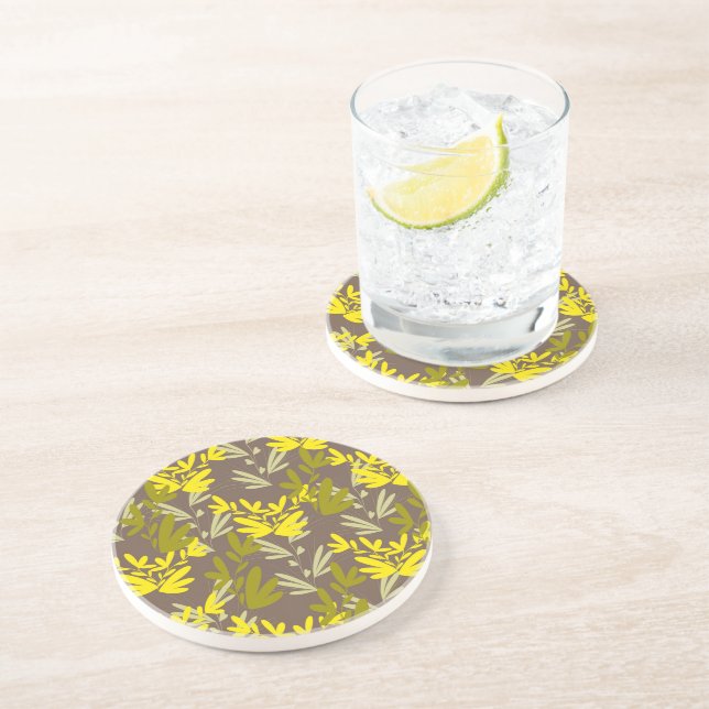 Dessous De Verre En Grès feuille (Côté)