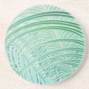 Dessous De Verre En Grès Feuille de palmier de plante verte douce