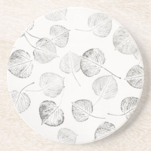 Dessous De Verre En Grès Feuilles d'Aspen Design © Sandy Long