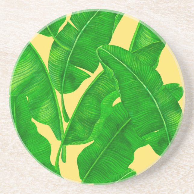 Dessous De Verre En Grès Feuilles de bananes (Devant)