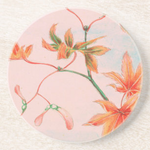 Dessous De Verre En Grès Feuilles d'érable japonais vintages
