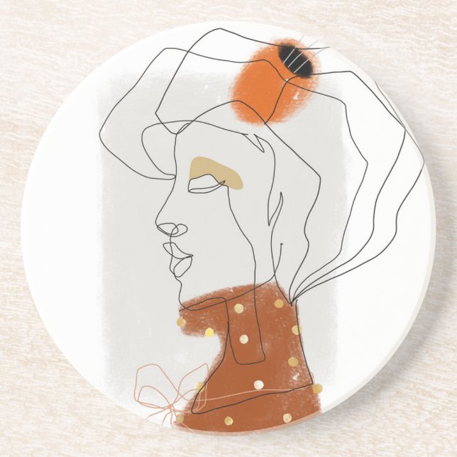 Dessous De Verre En Grès Feuilles tropicaux, Design Motif sans couture. (Devant)