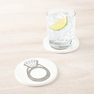 Dessous De Verre En Grès Fiançailles Diamond Bling Fashionista Bride