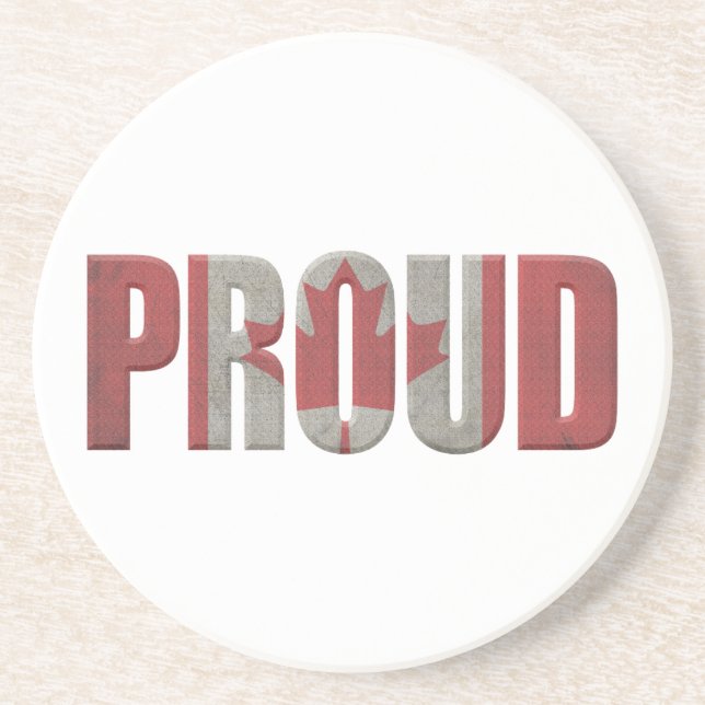 Dessous De Verre En Grès Fière patriotique canadienne (Devant)