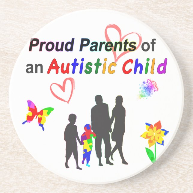 Dessous De Verre En Grès Fiers parents autistes (Devant)