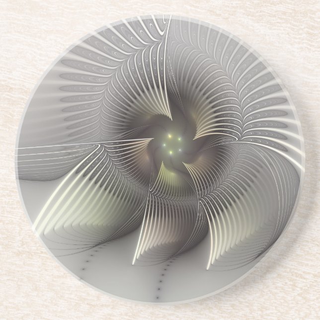 Dessous De Verre En Grès Figure frappante, Art Fractal Abstrait moderne (Devant)