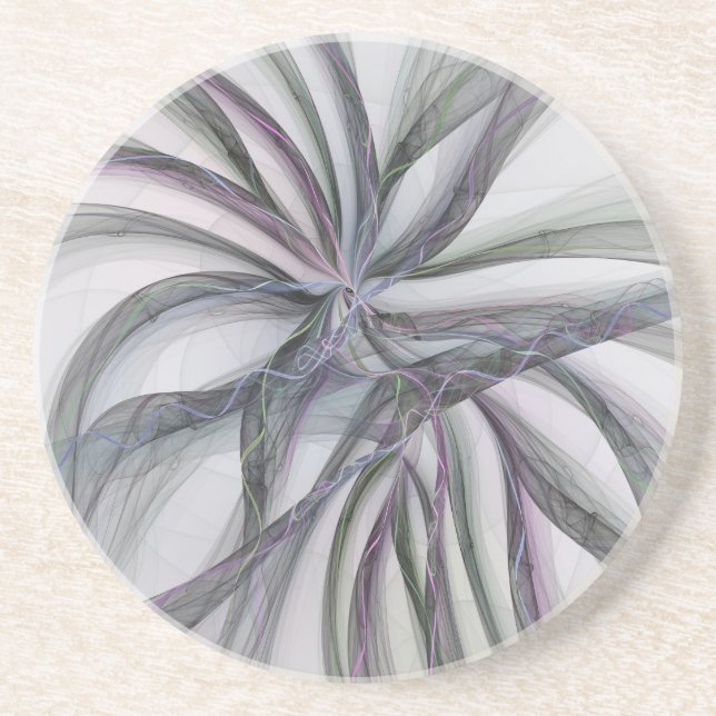 Dessous De Verre En Grès Filigree Motions Moderne Abstrait Fractale Balança (Devant)