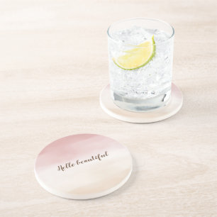 Dessous De Verre En Grès Fille Blush Pink Gold Cream Ombre