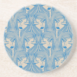 Dessous De Verre En Grès Fille glamour : motif sans couture stylisée.