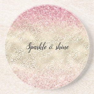 Dessous De Verre En Grès Fille Parties scintillant rose Glam Gold Glitz Emp