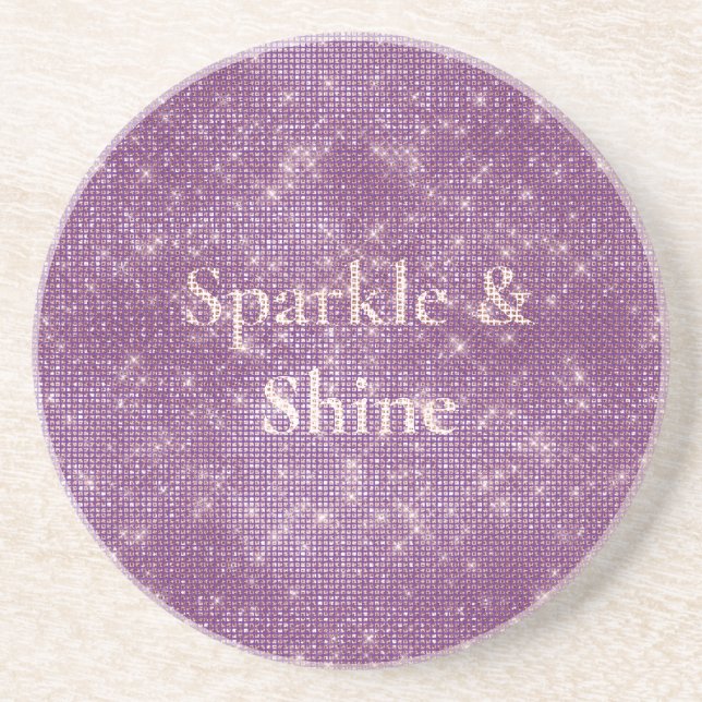 Dessous De Verre En Grès Fille violette brillante étincelante (Devant)