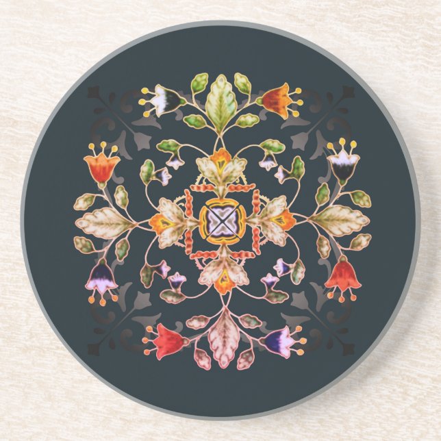 Dessous de verre en grès - Fiori Dark (Devant)