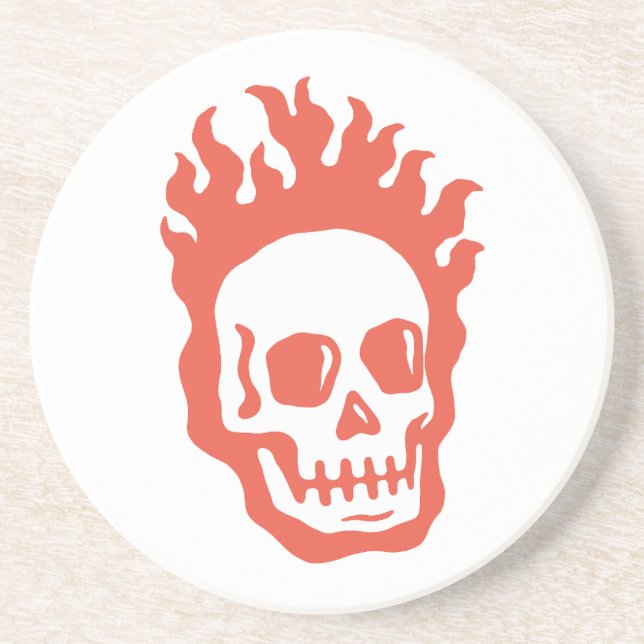 Dessous De Verre En Grès Fire Skull (Devant)